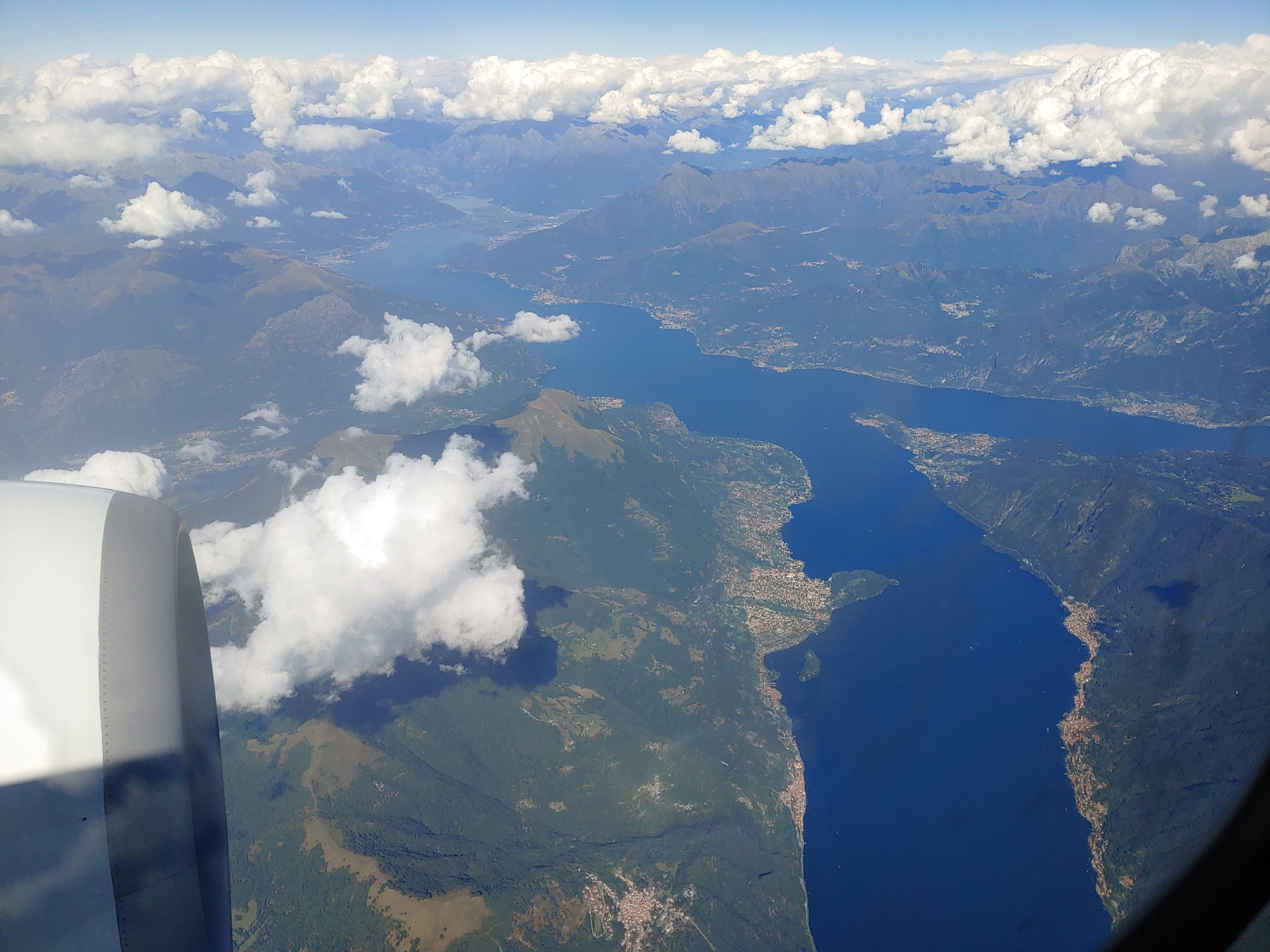 View of Lake Como from the air